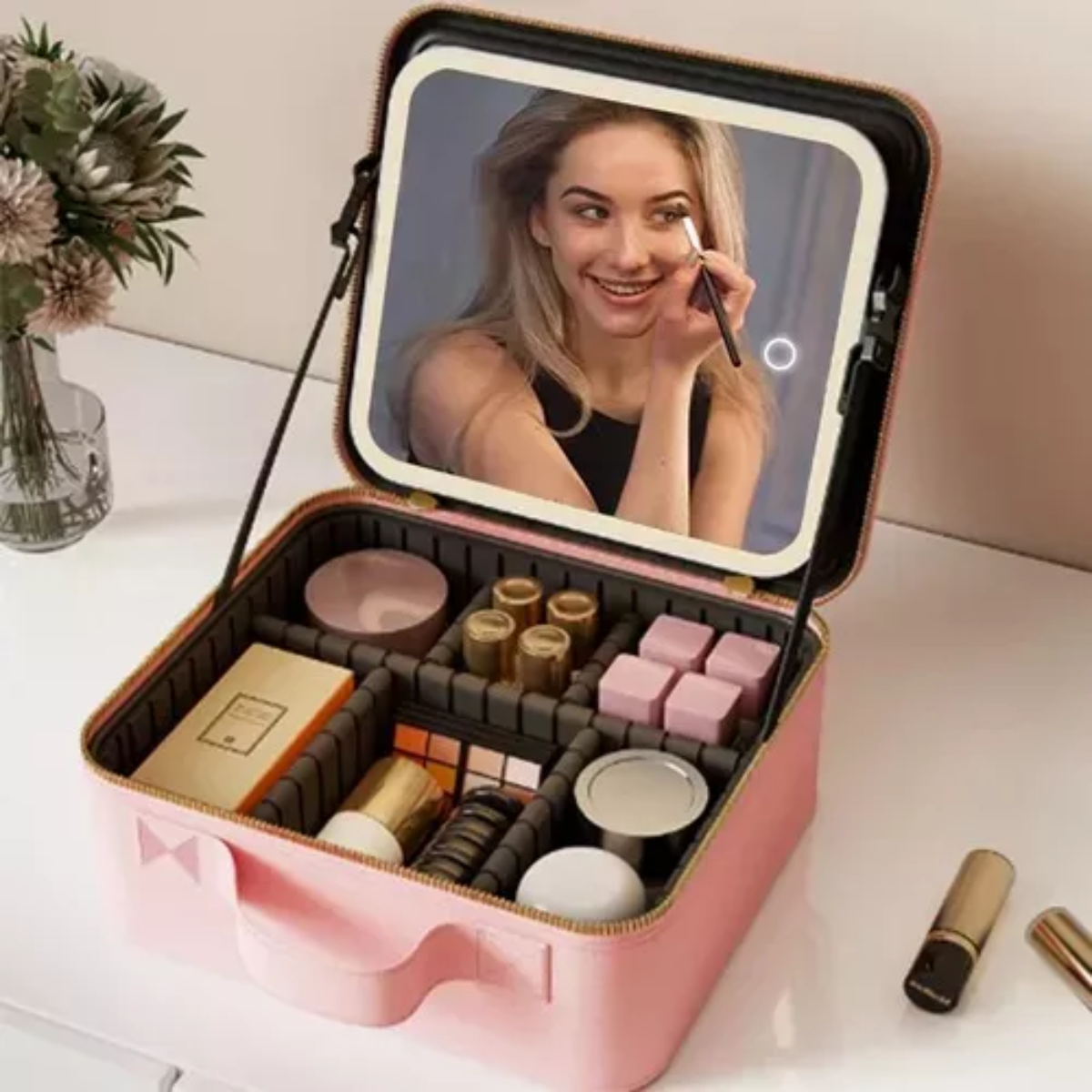 Vista 2 de Cosmetiquera Con Espejo Led